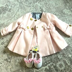 Tahari pink infant pea coat.